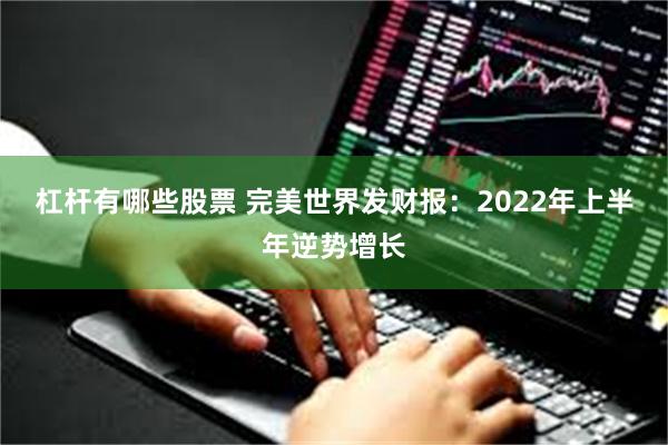 杠杆有哪些股票 完美世界发财报：2022年上半年逆势增长